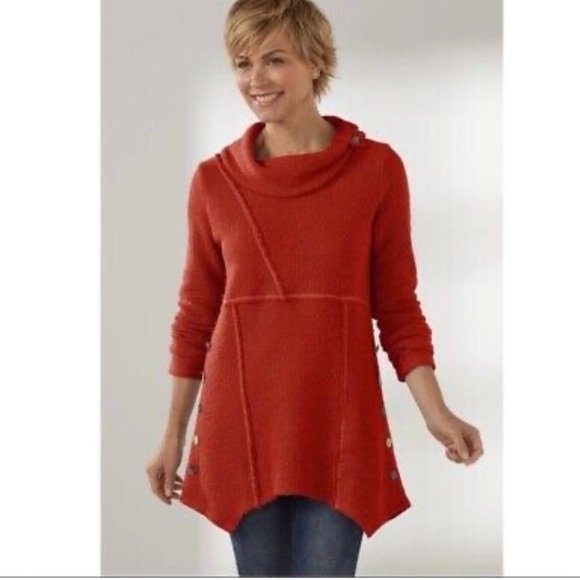 SOFT SURROUNDINGS  burnt orange women’s pullover knit sweater small - Picture 1 of 8